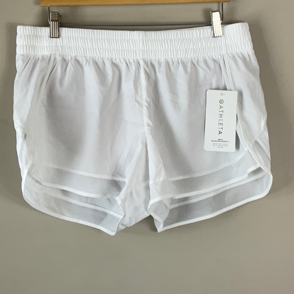 Athleta Pants - Athleta Mesh Racer Run Short 4” white